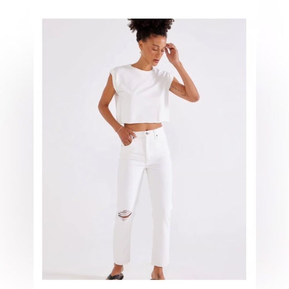NWT Etica White Finn Slim Straight ankle jeans